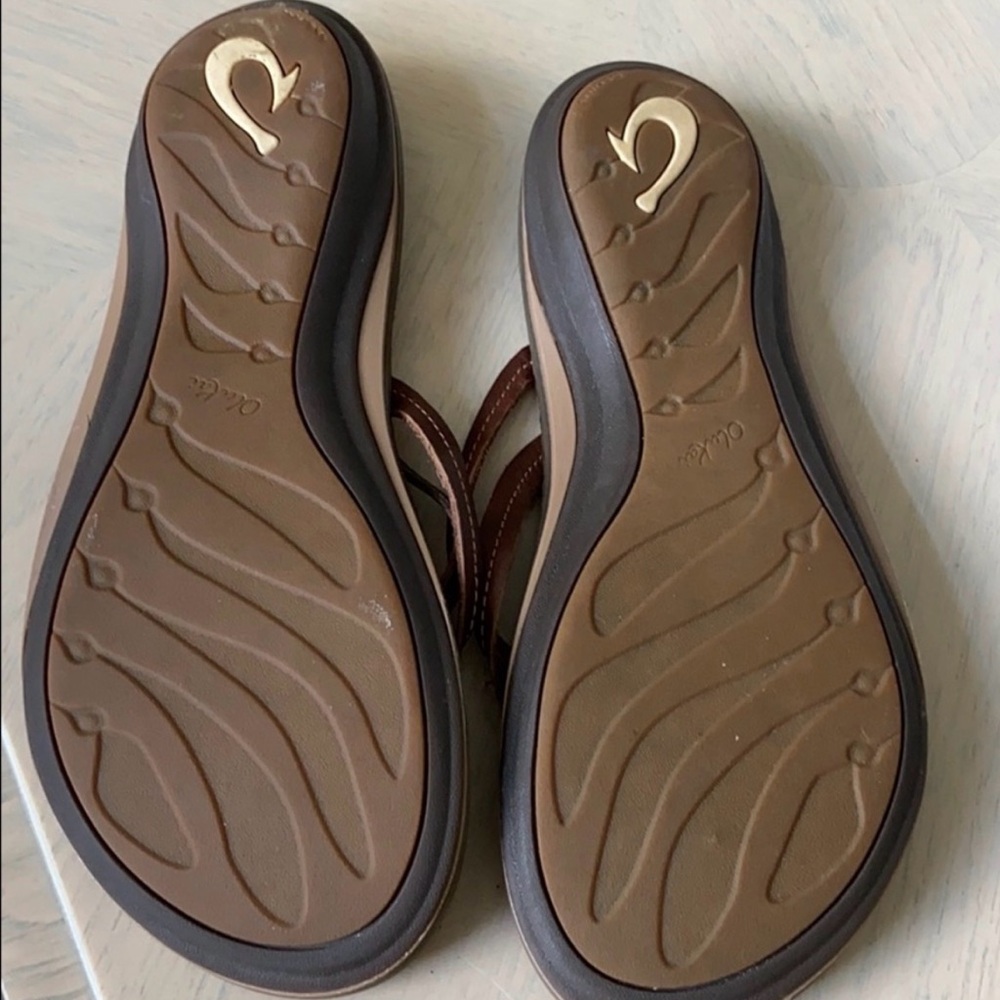 Brown Leather Thong Sandals - Picture 3 of 4
